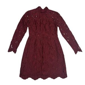 EUC Betsey Johnson Burgundy Lace Dress Size 8